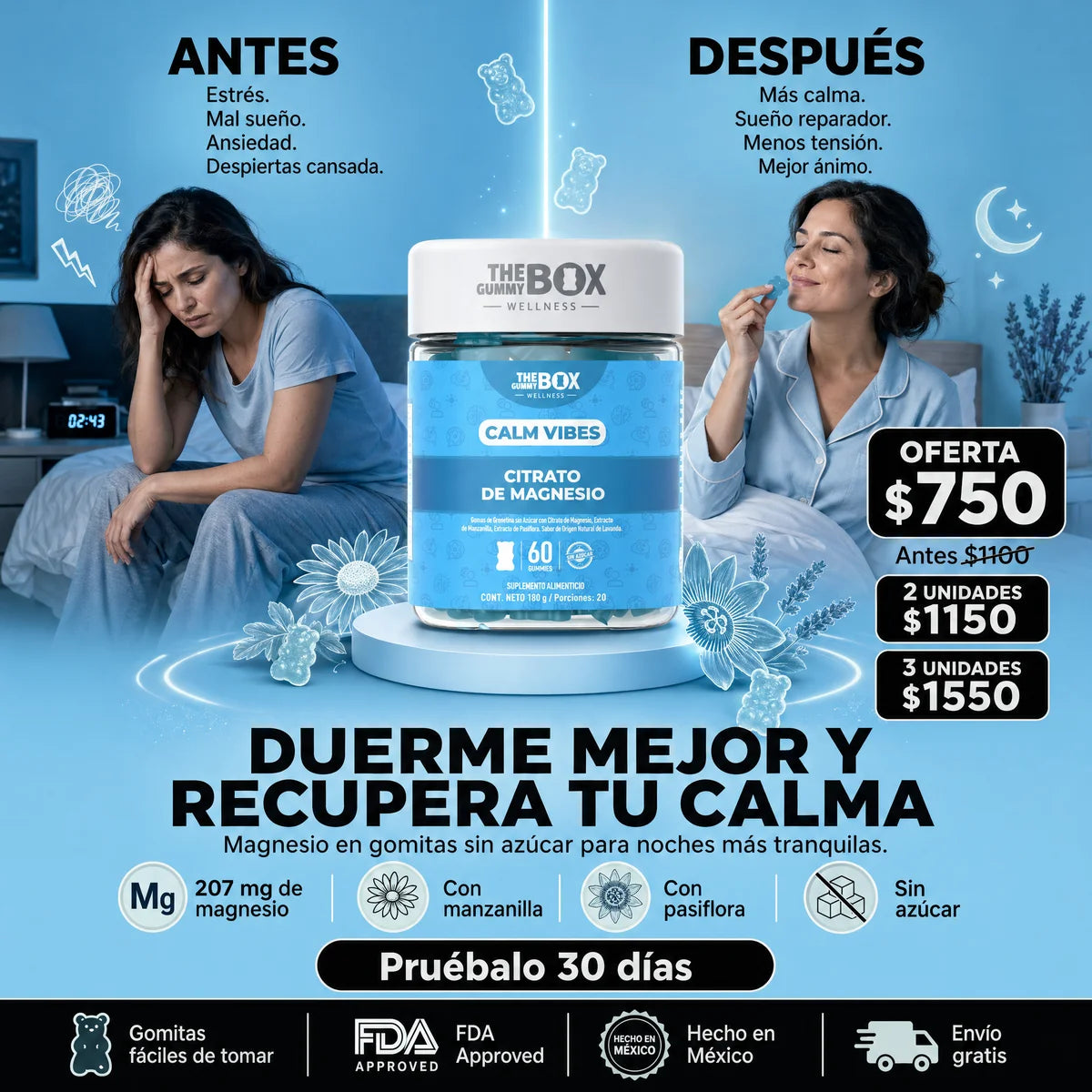 Gomas Sin Azúcar Para Dormir Mejor y Despertar con Energía
