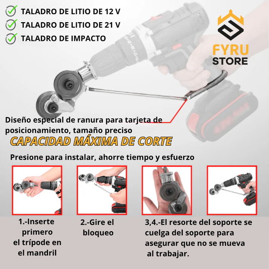 CUTTERPRO™ adaptador de corte de metal para taladro (NO INCLUYE EL TALADRO)