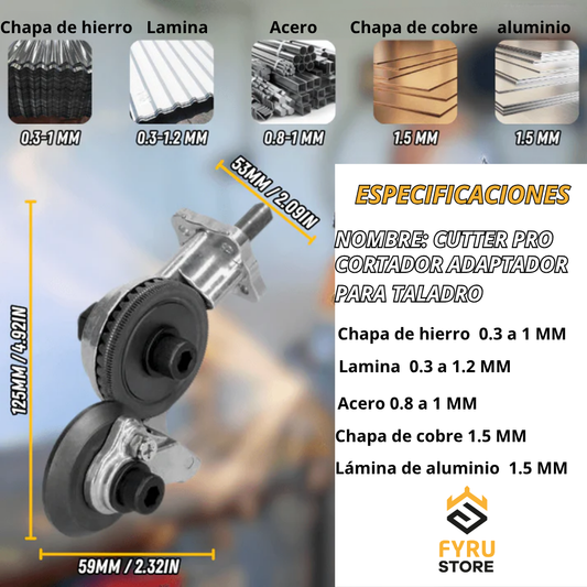 CUTTERPRO™ adaptador de corte de metal para taladro (NO INCLUYE EL TALADRO)
