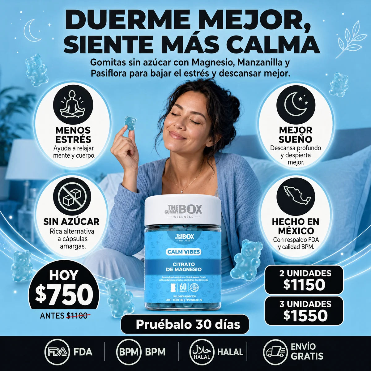 Gomas Sin Azúcar Para Dormir Mejor y Despertar con Energía