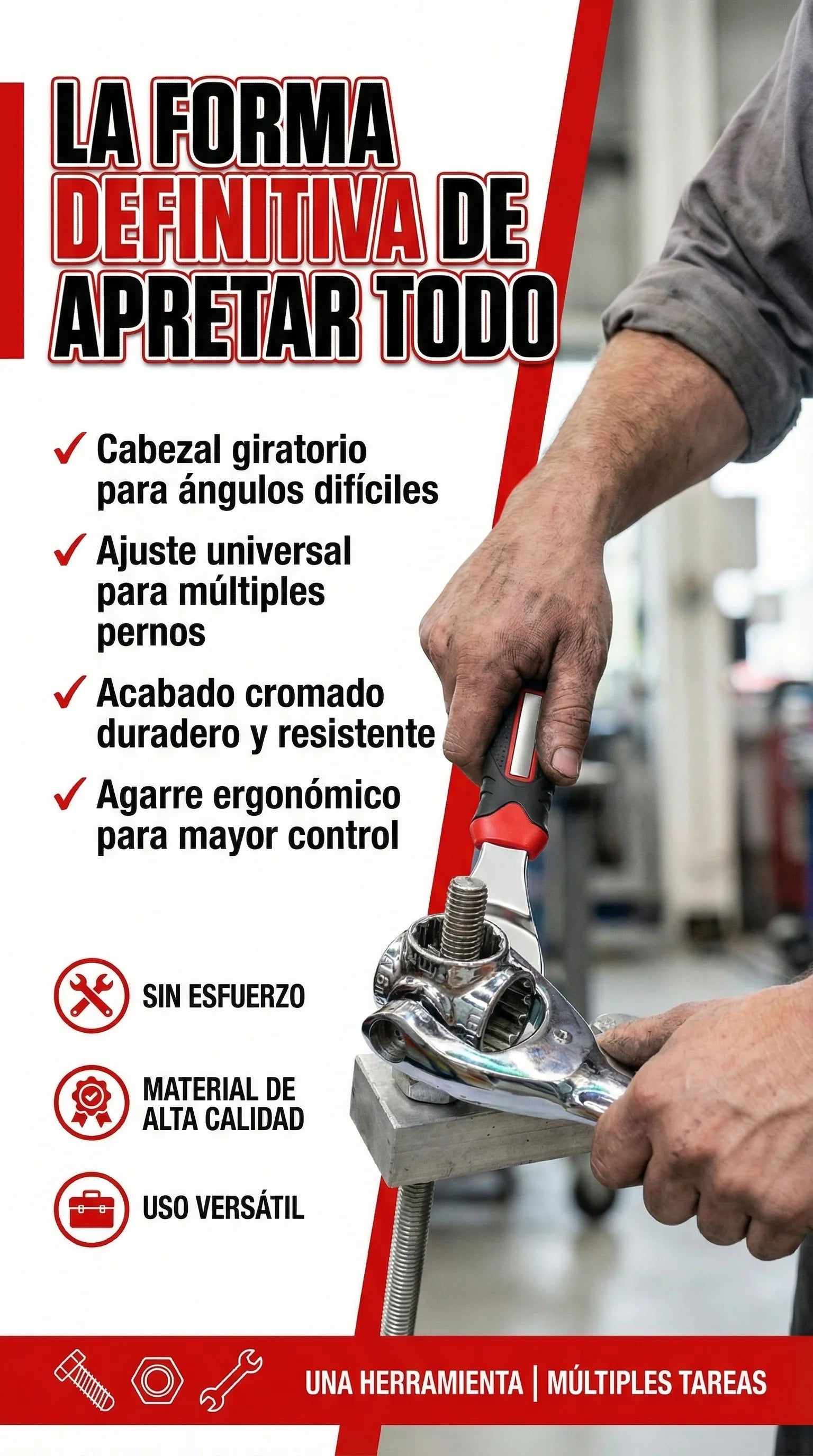 MasterKey™ LLAVE UNIVERSAL Olvídate de cargar múltiples herramientas.