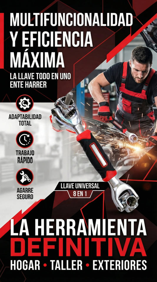 MasterKey™ LLAVE UNIVERSAL Olvídate de cargar múltiples herramientas.