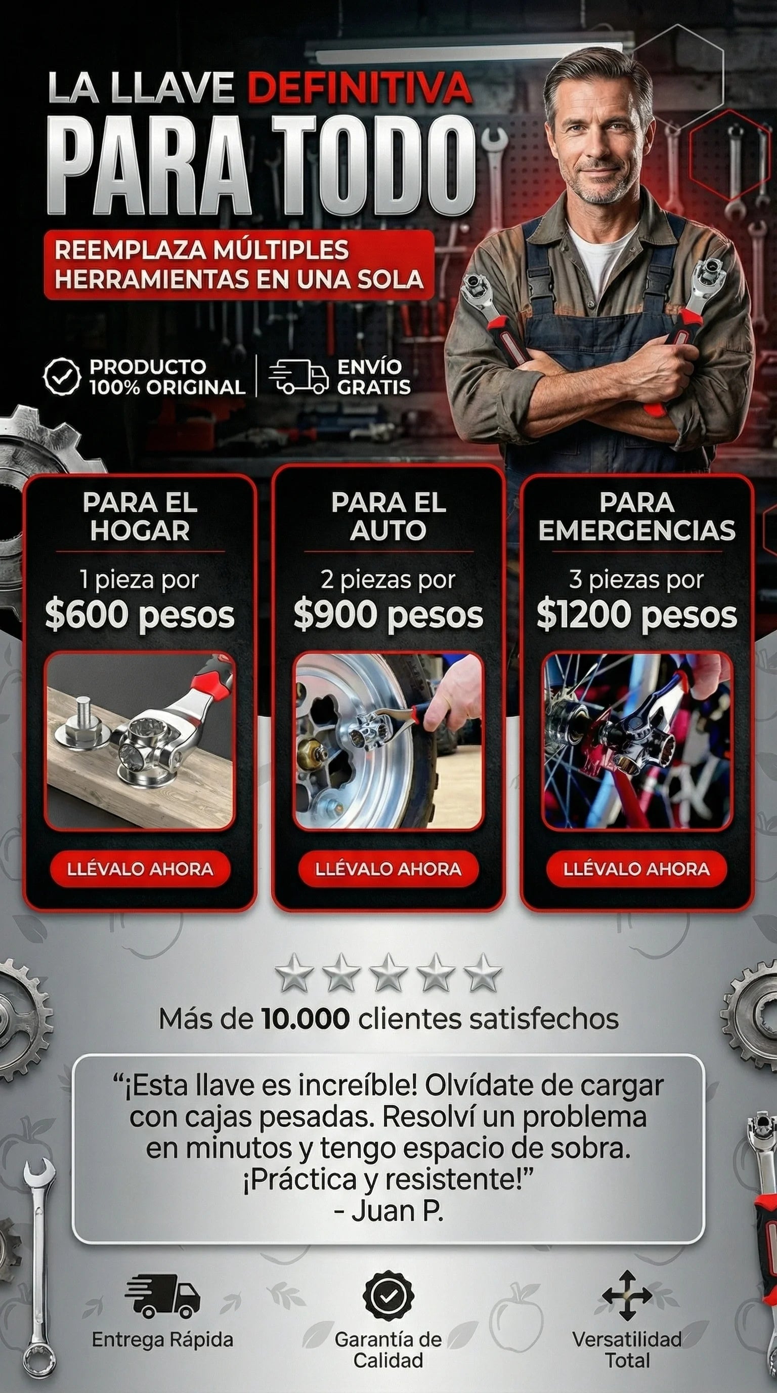 MasterKey™ LLAVE UNIVERSAL Olvídate de cargar múltiples herramientas.