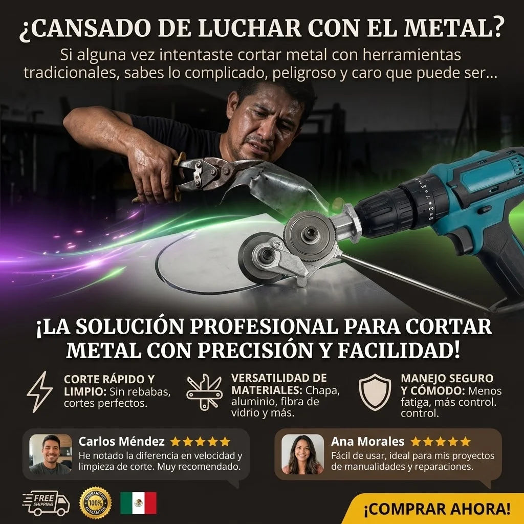 CUTTERPRO™ adaptador de corte de metal para taladro (NO INCLUYE EL TALADRO)
