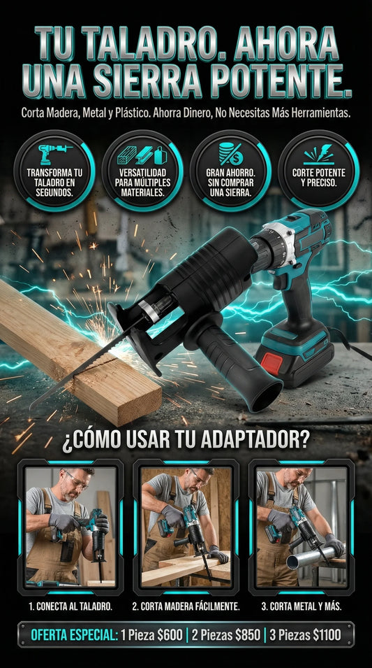 TurboCut™ Convierte tu Taladro en una Sierra profesional en segundos (NO INCLUYE TALADRO)